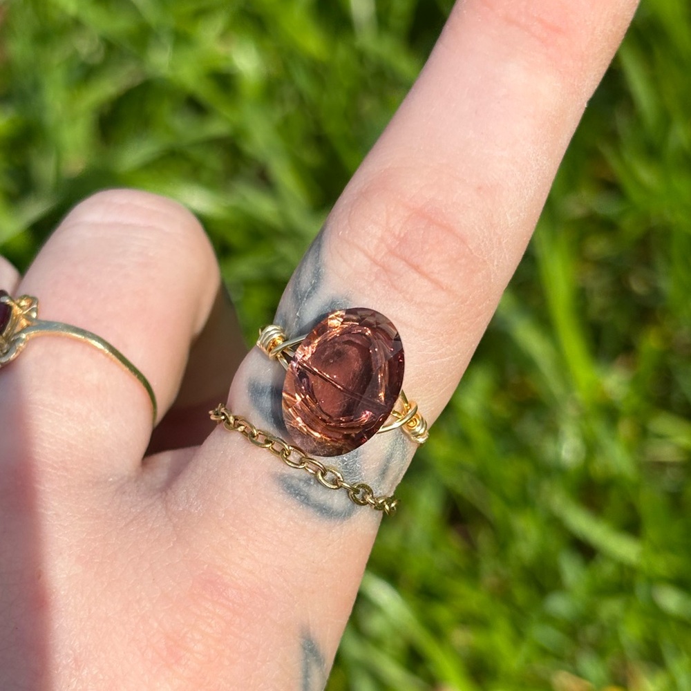 Fire tanzanite set ring